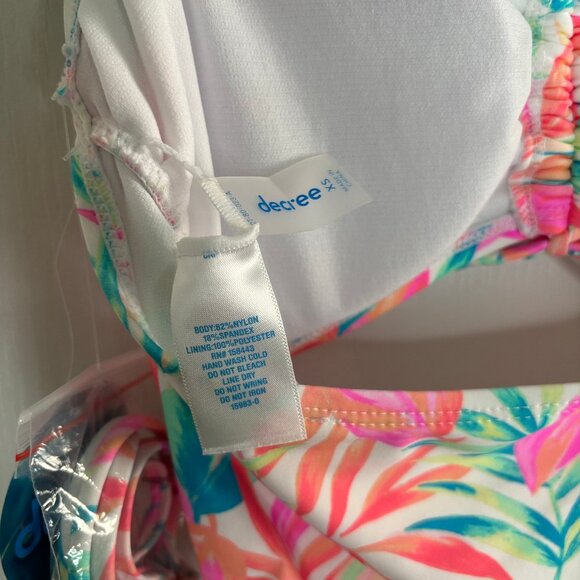 Decree Monokini One Piece Womens Size XS Junior Floral Print Removable Straps - Picture 2 of 7